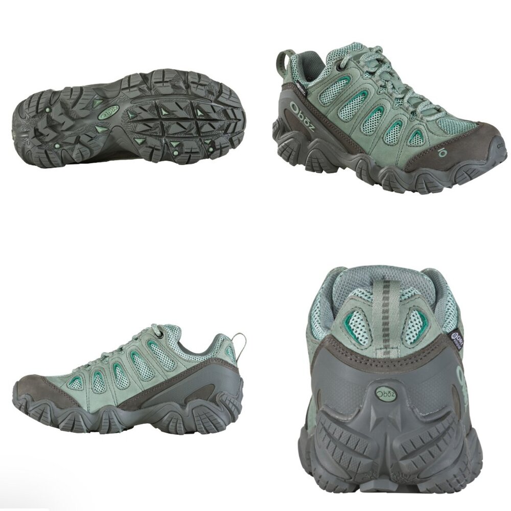 Oboz Womens Sawtooth II Low Waterproof Hiking Shoe in Pale Moss